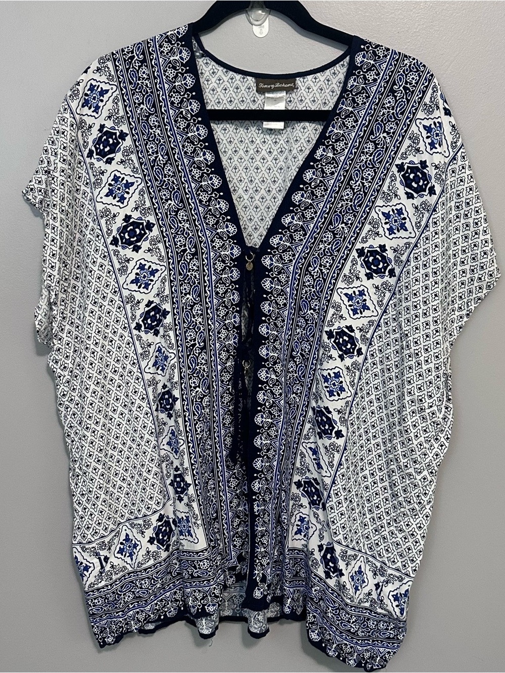 Tommy Bahama Women’s Blue & White Printed Swim Beach Cover Up One Size